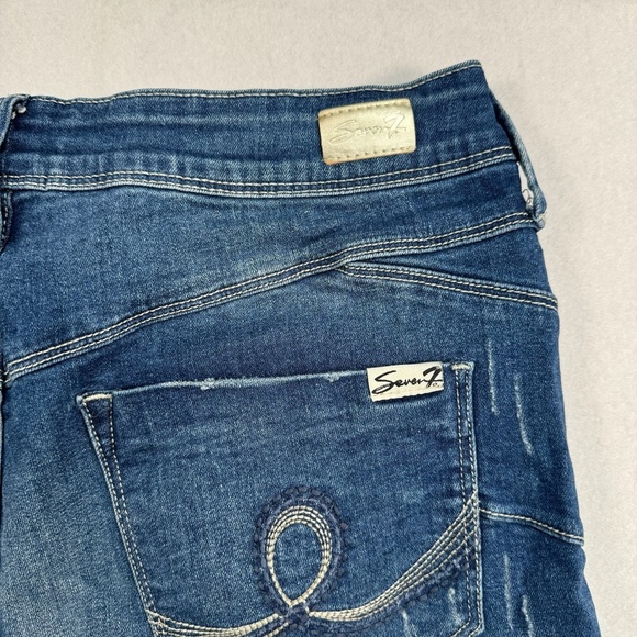 Seven 7 Booty Shaper Mom Short Womens Size 14W Medium Blue High Rise - Picture 11 of 11